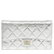 Pre-owned Leather wallets Chanel Vintage , Gray , Dames