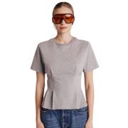 Grijze Edwin T-shirt Eenvoudig en Technisch Berenice , Gray , Dames