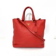 Pre-owned Leather totes Prada Vintage , Red , Dames