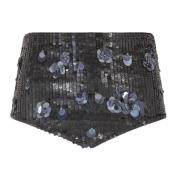 Zwarte Paillet Versierde Hoge Snit Shorts P.a.r.o.s.h. , Black , Dames