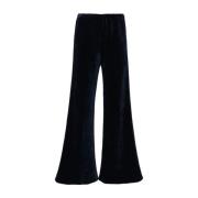 Midnight Blue Corduroy Straight Leg Broek Forte Forte , Blue , Dames