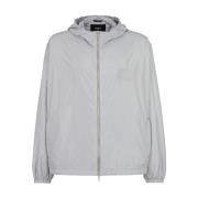 Grijze Windbreaker Jas met Capuchon Fendi , Gray , Heren