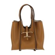 Leren Tas met Goudkleurige Band Tod's , Brown , Dames