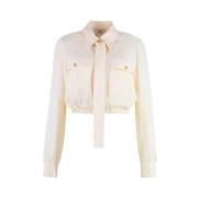 Cropped Blouse Elisabetta Franchi , Beige , Dames