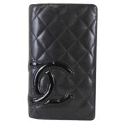 Pre-owned Leather wallets Chanel Vintage , Black , Dames