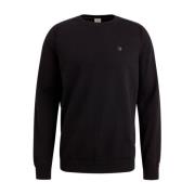 Crewneck Cotton Stretch Pullover Cast Iron , Black , Heren