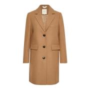 Klassieke Camel Melange Jas Part Two , Brown , Dames