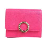 Pre-owned Leather wallets Bvlgari Vintage , Pink , Dames