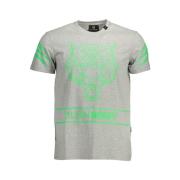 Grijs Logo T-shirt met Contrastdetails Plein Sport , Gray , Heren