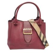 Pre-owned Leather totes Burberry Vintage , Red , Dames