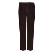 Bruine Corduroy Broek Regular Fit Doppiaa , Brown , Heren