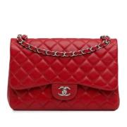 Pre-owned Leather chanel-bags Chanel Vintage , Red , Dames