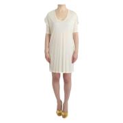 Elegante Witte Modal Jurk Boven Knie Costume National , White , Dames