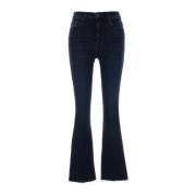 Donkerblauwe Denim Weekender Fray Jeans Mother , Blue , Dames