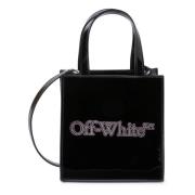 Glittered Mini Bookish Tas Off White , Black , Unisex