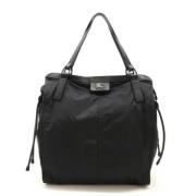 Pre-owned Leather shoulder-bags Burberry Vintage , Black , Dames