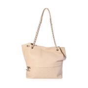 Pre-owned Leather chanel-bags Chanel Vintage , Beige , Dames