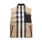 Elegante Beige Lichtgewicht Gewatteerde Vest Burberry , Beige , Heren