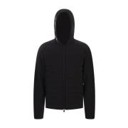 Zwarte donsgevulde sweatshirt 2L stretch Moncler , Black , Heren