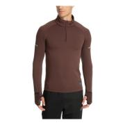 Effen Logo Rits Sweater Emporio Armani EA7 , Brown , Heren