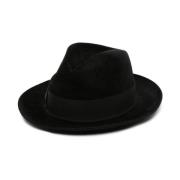 Zwarte vilten hoed met goudkleurige afwerking Borsalino , Black , Here...