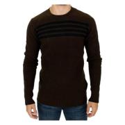 Gestreepte Pullover met Ronde Hals Costume National , Brown , Heren