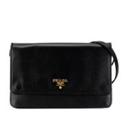 Pre-owned Leather crossbody-bags Prada Vintage , Black , Dames