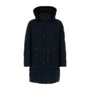 Stijlvolle Navy Blue Twill Parka Woolrich , Blue , Heren