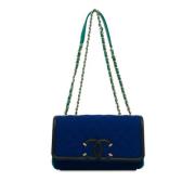 Pre-owned Cotton shoulder-bags Chanel Vintage , Blue , Dames