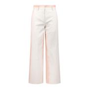 Gradient Wijde Broek Msgm , White , Dames