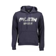 Elektrisch blauwe hoodie met logo-detail Plein Sport , Blue , Heren