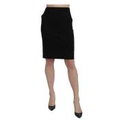 Elegante hoge taille zwarte linnen rok Gianfranco Ferré , Black , Dame...