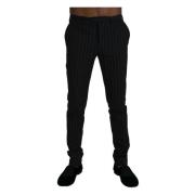 Gestreepte Viscose Pantalon Bencivenga , Black , Heren