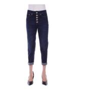 Denim Jeans met Zijlogo Dondup , Blue , Dames