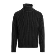 Rib Knit Ettore Trui Zwart Parajumpers , Black , Heren