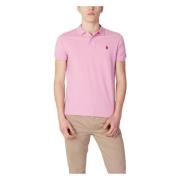 Katoenen poloshirt met korte mouwen U.s. Polo Assn. , Pink , Heren