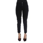 Slim Fit Zwarte Denim Jeans Costume National , Black , Dames