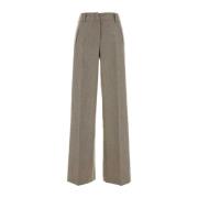 Cappuccino Wool Blend Palazzo Pant PT Torino , Gray , Dames