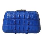 Elektrisch Blauwe Krokodillenleren Clutch Balenciaga , Blue , Dames