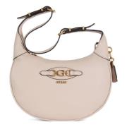 Eco-lederen Schoudertas Malva met Logo Guess , Beige , Dames