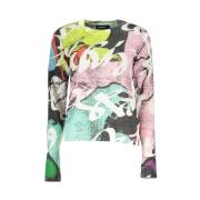 Elegante Contrast Pullover Desigual , Multicolor , Dames