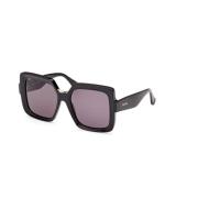 Glanzend Zwart Rook Zonnebril Max Mara , Black , Unisex