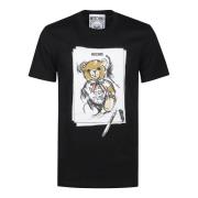 Schattig Beerprint T-shirt Moschino , Black , Heren