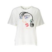 Artistiek Wit T-shirt met Flair Desigual , White , Dames