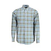 Blauw Katoenen Button-Down Overhemd Gant , Multicolor , Heren