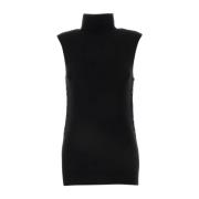 Stijlvolle Zwarte Wollen Top Giorgio Armani , Black , Dames