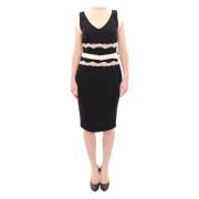 Elegante Kanten Etuijurk in Zwart en Beige Roberto Cavalli , Black , D...