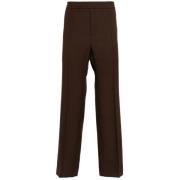 Streepdetail katoenen broek Gucci , Brown , Heren