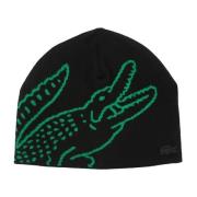 Krokodil Geborduurde Wollen Beanie Muts Lacoste , Blue , Unisex