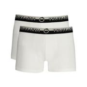 Katoenen Boxershorts, Elastische Taille, Logo Print Trussardi , White ...